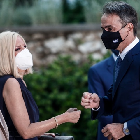 Επίσκεψη Κυριάκου Μητσοτάκη στη Φώφη Γεννηματά