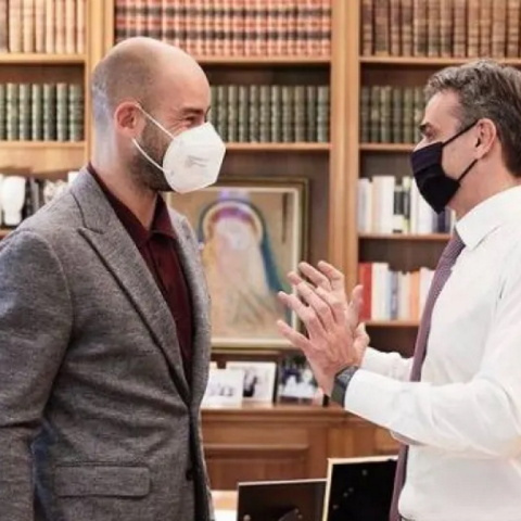 Ο Βασίλης Σπανούλης με τον Κυριάκο Μητσοτάκη