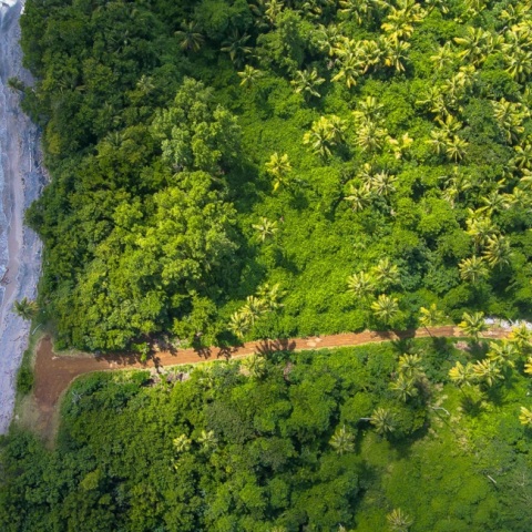 Φωτογραφία από drone που απεικονίζει μια θάλασσα. 