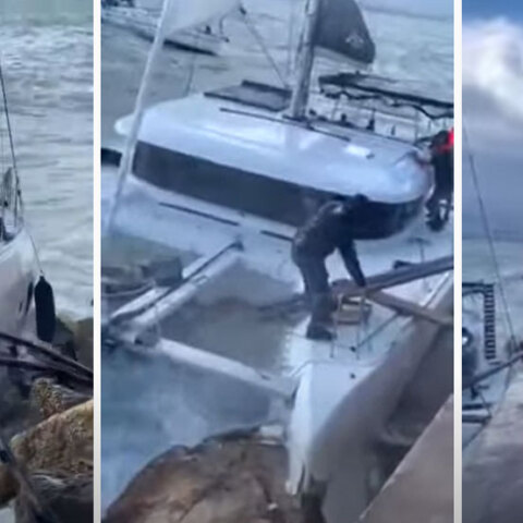 Το καταμαράν στον Άλιμο που προσέκρουσε σε βράχια και η δραματική διάσωση των επιβατών