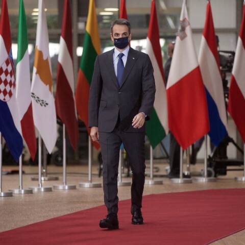 Ο πρωθυπουργός της Ελλάδας, Κυριάκος Μητσοτάκης, στις Βρυξέλλες