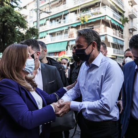 Στο Γαλάτσι για τις εσωκομματικές εκλογές ο Μητσοτάκης