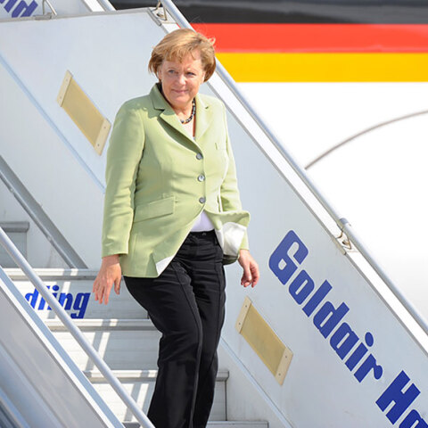 Η Άνγκελα Μέρκελ στην προηγούμενη επίσκεψή της στην Αθήνα (ΦΩΤΟ ΑΡΧΕΙΟΥ)