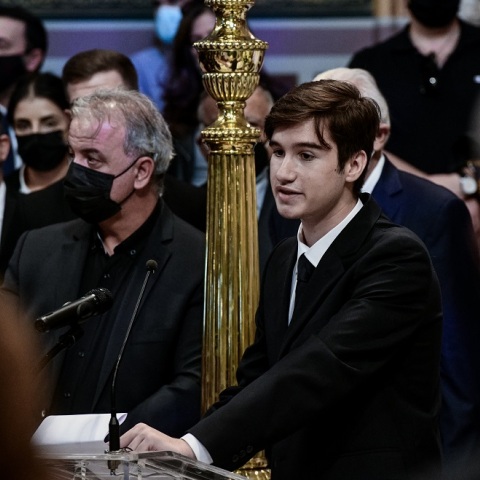 Η πιο συγκινητική στιγμή ήταν αυτή όπου ο γιος της, ο 17χρονος Γιώργος, εκφώνησε τον επικήδειο για τη μητέρα του.