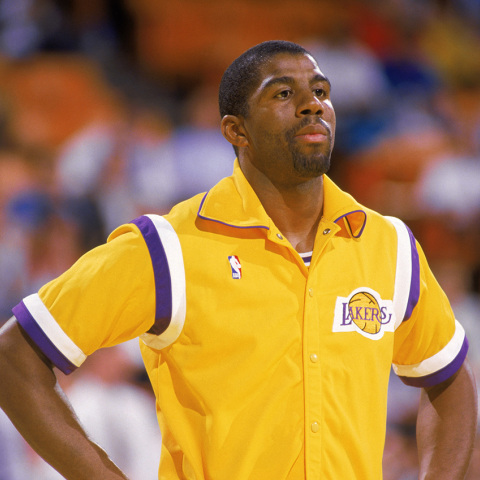 Ο Μάτζικ Τζόνσον με τη φανέλα των Λος Άντζελες Λέικερς