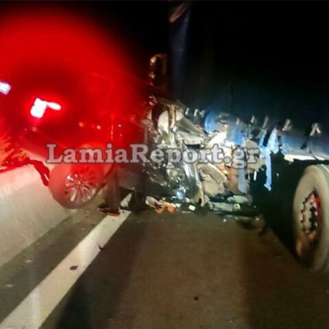 Το τζιπ που οδηγούσε ο Αλέξης Κούγιας και έπεσε σε φορτηγό στην Εθνική Οδό