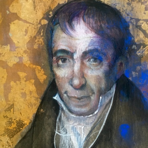 Ζωγραφικό έργο που απεικονίζει τον Αδαμάντιο Κοραή