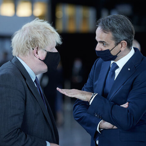 Κυριάκος Μητσοτάκης και Μπόρις Τζόνσον σε παλαιότερη συνάντησή τους (ΦΩΤΟ ΑΡΧΕΙΟΥ)