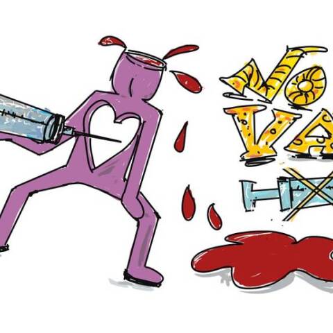 Σκίτσο κατά του εμβολιασμού