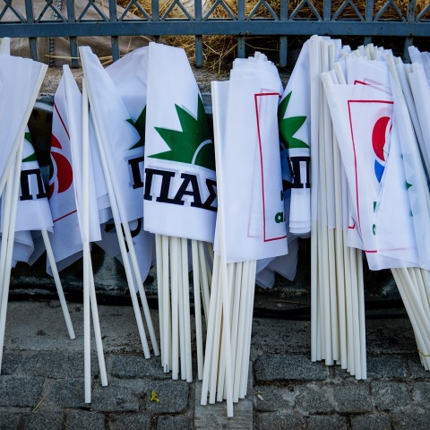 Σημαίες του Κινήματος Αλλαγής και του ΠΑΣΟΚ