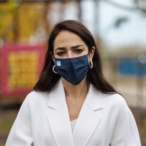 Η υφυπουργός Εργασίας και Κοινωνικών Υποθέσεων, Δόμνα Μιχαηλίδου 