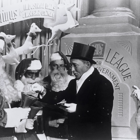 Dean Martin, Sammy Davis Jr, Bing Crosby, Frank Sinatra, Barbara Rush, σε πλατό για χριστουγεννιάτικο show, 1964
