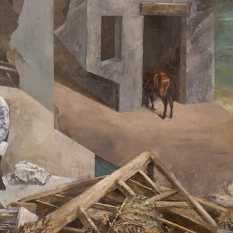 Λεπτομέρεια από τον πίνακαα του ζωγράφου Κώστα Πολυχρόνου με τίτλο Δασεία όψη. Από την έκθεση Αρμογές στην Gallery 7. 