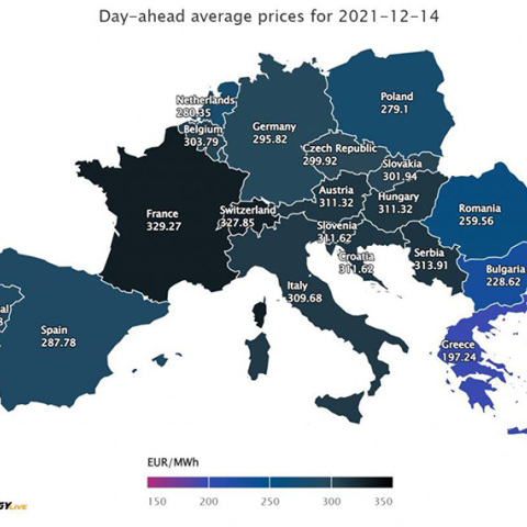 Ευρωπαϊκός χάρτης για τις τιμές της κιλοβατώρας