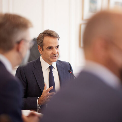 Ο πρωθυπουργός Κυριάκος Μητσοτάκης στο Υπουργικό Συμβούλιο