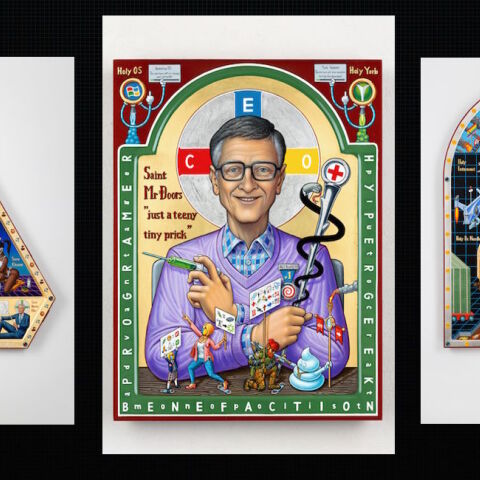 Πίνακες ζωγραφικής του Aleksandar Todorovic. Παρουσιάζει την έκθεση Brave New Normal World στην γκαλερί Δύο Χωριά Project Space, στη Νέα Φιλοθέη. 