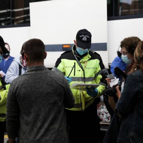 Κορωνοϊός - Αστυνομικοί έλεγχοι στον Σταθμό Υπεραστικών Λεωφορείων στον Κηφισό