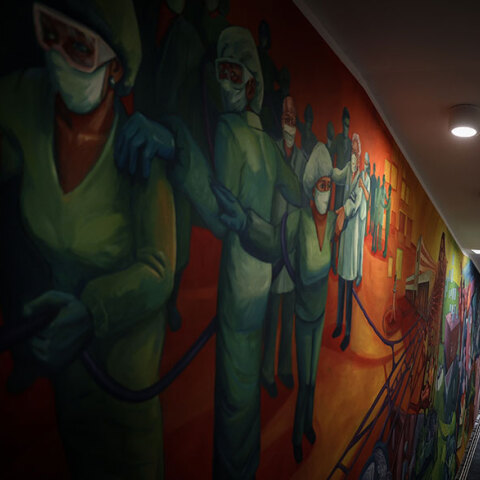Mural για τον κορωνοϊό σε νοσοκομείο του Μπουένος Άιρες στην Αργεντινή