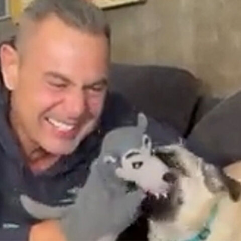 Ο Πάνος Καμμένος παίζει με τον σκύλο του και χλευάζει τον Γιώργο Παπανδρέου