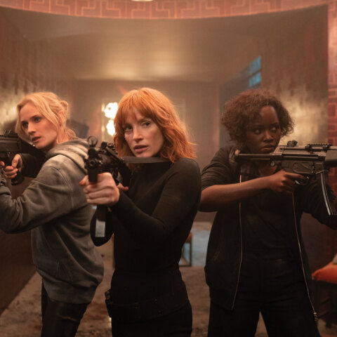 Οι ηθοποιοί Ντάιαν Κρούγκερ, Τζέσικα Τσαστέιν και Λουπίτα Νιόγκ’ο στην ταινία «Πράκτορες 355»