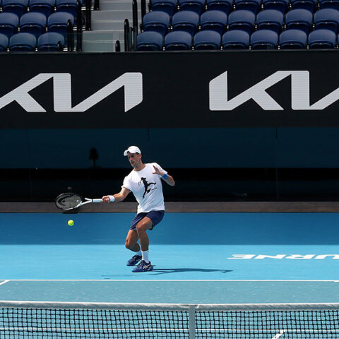 Ο Νόβακ Τζόκοβιτς προπονείται για το Australian Open στη Μελβούρνη