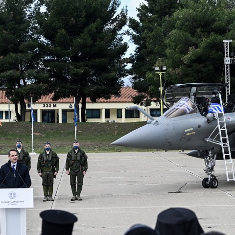 ΤΕΛΕΤΗ ΥΠΟΔΟΧΗΣ ΤΩΝ ΑΕΡΟΣΚΑΦΩΝ RAFALE ΣΤΗΝ 114 ΠΜ ΣΤΗΝ ΤΑΝΑΓΡΑ (ΜΙΧΑΛΗΣ ΚΑΡΑΓΙΑΝΝΗΣ/EUROKINISSI)