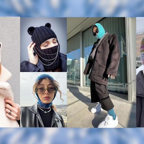 Γυναίκες σε διάφορες πόζες που φορούν στο κεφάλι μπαλακλάβα