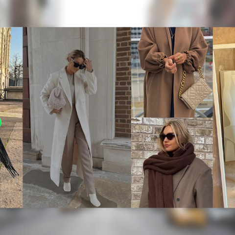 Γυναίκες ποζάρουν με oversized παλτό