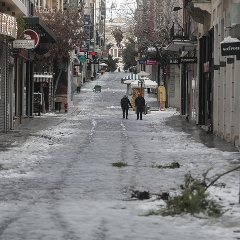 Χιόνια στο κέντρο της Αθήνας