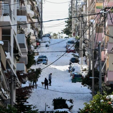 Κακοκαιρία «Ελπίδα» - Στιγμιότυπο από την Καισαριανή 