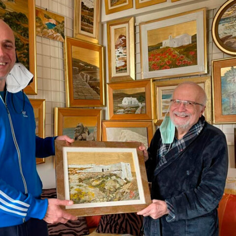 Ο Γιώργος Βένιος με τον ζωγράφο Μάρκο Βενιό