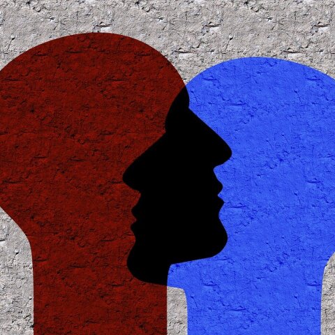 Κόκκινο και μπλε πρόσωπο