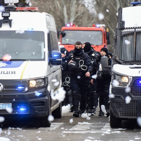 Αστυνομικοί κατά τη διάρκεια άσκησης στην Ουκρανία