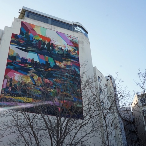 Το mural του Ατέκ, στην οδό Καλλιρόης, στο Κουκάκι. 