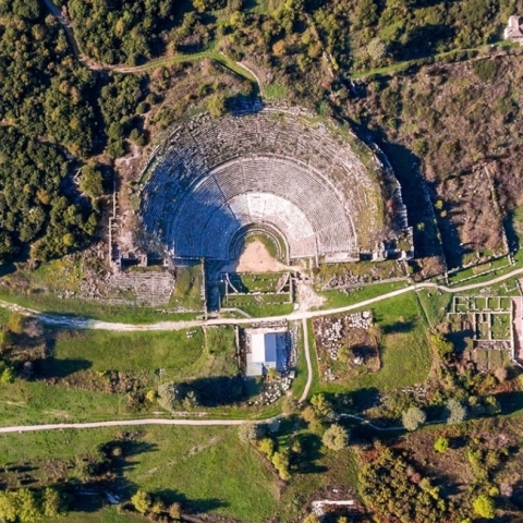 Αρχαίο θέατρο Δωδώνης, αεροφωτογραφία