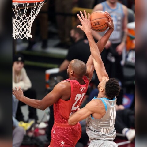 Ο Γιάννης Αντετοκούνμπο ταπώνει τον Κρις Μίντλετον