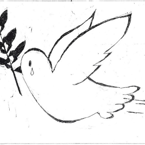 Σκίτσο του ΚΥΡ που απεικονίζει περιστέρι να δακρύζει