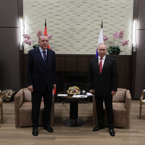 Ο Ρετζέπ Ταγίπ Ερντογάν και ο Βλάντιμιρ Πούτιν