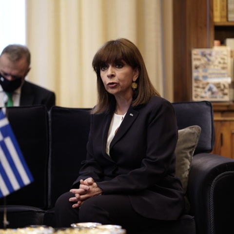 Η πρόεδρος της Δημοκρατίας, Κατερίνα Σακελλαροπούλου