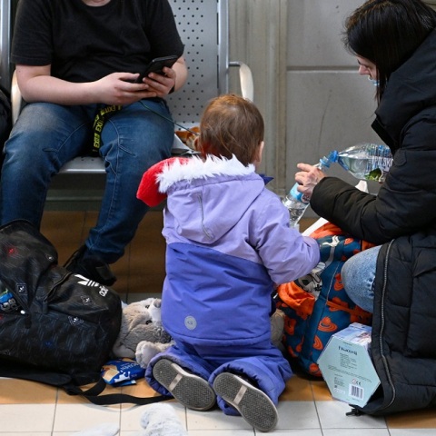 Μια οικογένεια ουκρανών στην Πολωνία.