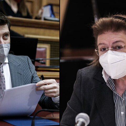 Νικόλας Γιατρομανωλάκης και Λίνα Μενδώνη