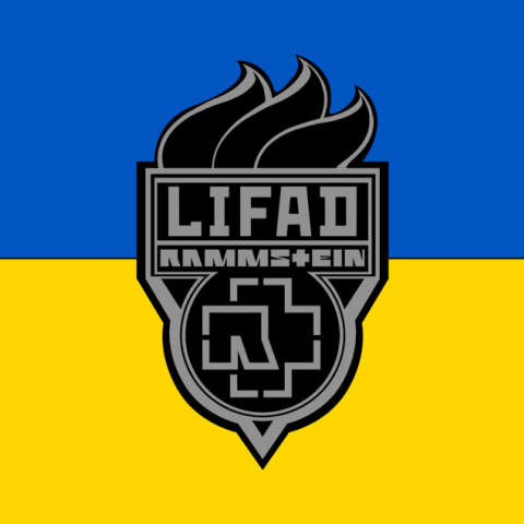Το λογότυπο των Rammstein με τη σημαία της Ουκρανίας