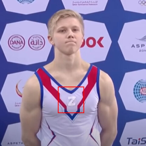 Ο Ρώσος αθλητής της ενόργανης γυμναστικής Ivan Kuliak με το σύμβολο «Ζ»