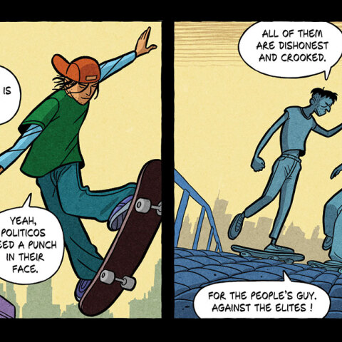 Ι, the People: Σελίδα από το κόμικ των Τάκη Παππά και Αλέκου Παπαδάτου