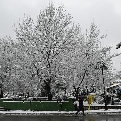 Κακοκαιρία «Φίλιππος»: Χιόνια στον Διόνυσο