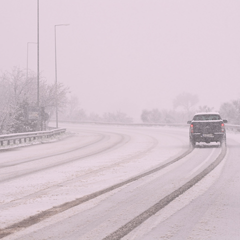 Χιόνια στην Εθνική Οδό