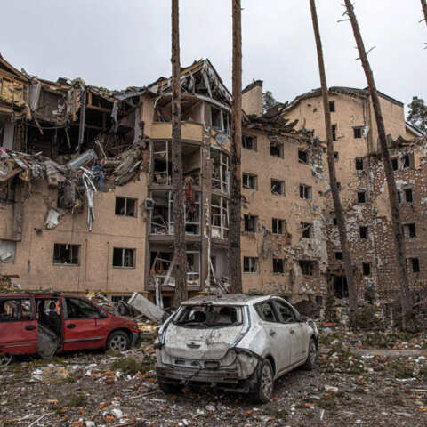 Καταστροφές από ρωσικό βομβαρδισμό στην Ουκρανία