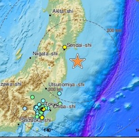 Σεισμός στην Ιαπωνία: Το επίκεντρο του σεισμού