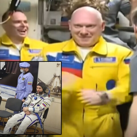 Άλλαξαν στολές οι Ρώσοι κοσμοναύτες που εμφανίστηκαν στον Διεθνή Διαστημικό Σταθμό με τα χρώματα της ουκρανικής σημαίας