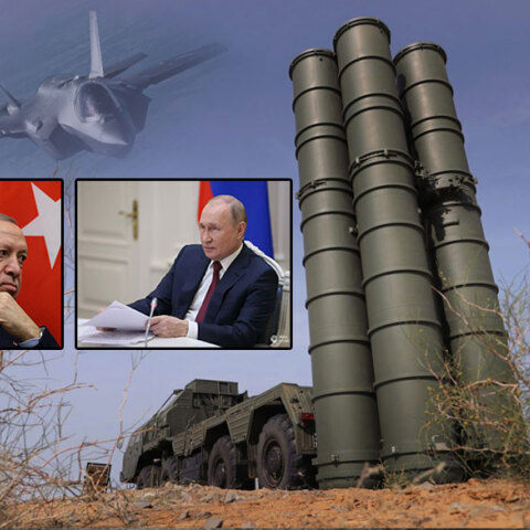 S-400 και F-35 (κεντρική) | Ερντογάν και Πούτιν (ένθετες)